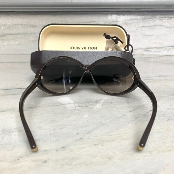 LOUIS VUITTON Brown Plastic Frame Daphne Sunglasses Shades Z0415W - Picture 5 of 9